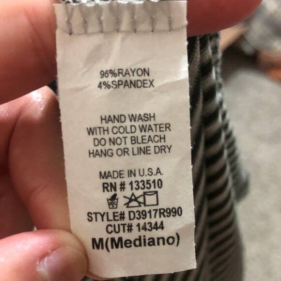 Sweet Claire MEDIUM Striped Elbow Patch Back Button Long Sleeve T-shirt Dress - Picture 9 of 13